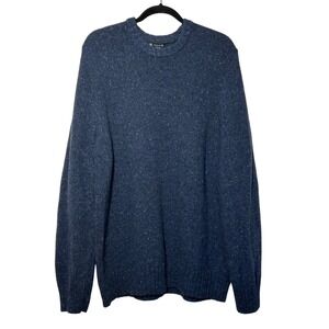 Smartwool Mens XXL Blue Heathered Crew Neck Long‎ Sleeve Wool Sweater